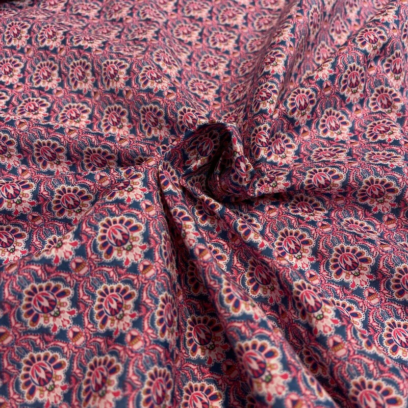Korean Printed 100% Cotton Lawn Floral Abstract Dress Fabric M1576 Mtex