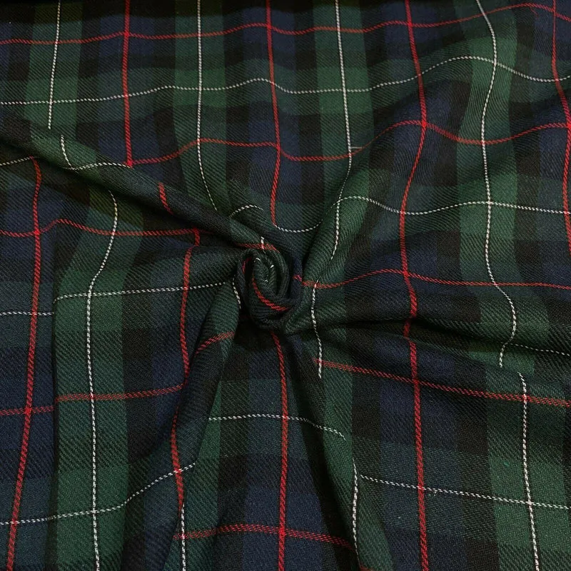 Soft Brushed Tartan Check Plaid Winceyette printed Fabric 55 inches wide MA1580