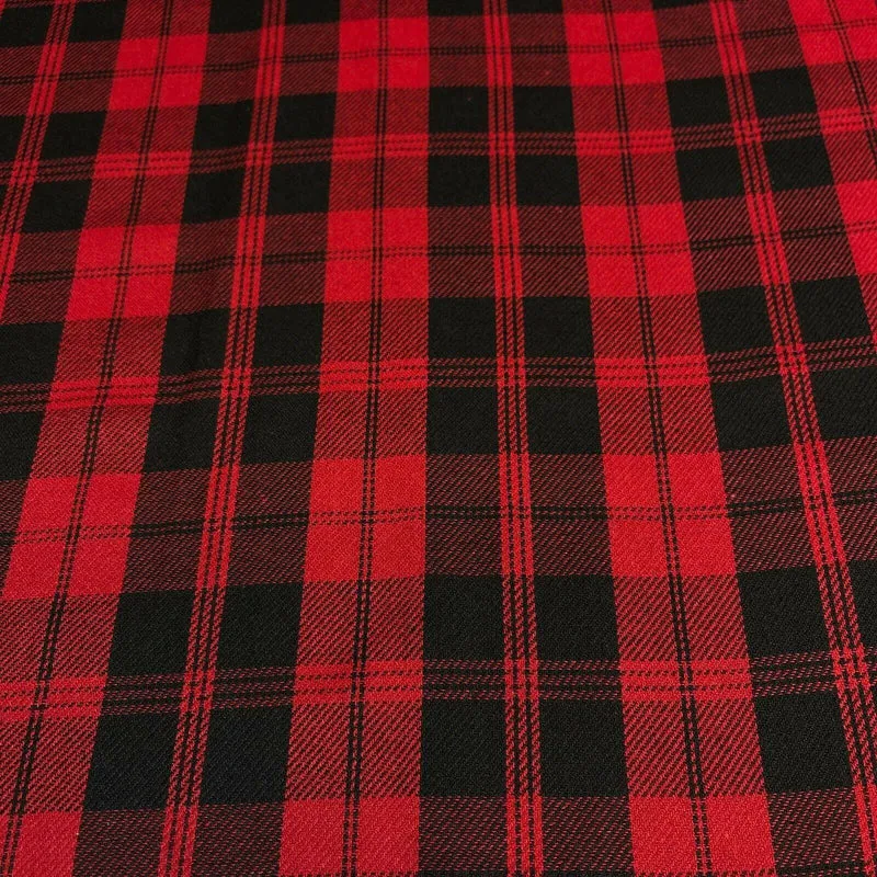 Soft Brushed Tartan Check Plaid Winceyette printed Fabric 55 inches wide MA1580