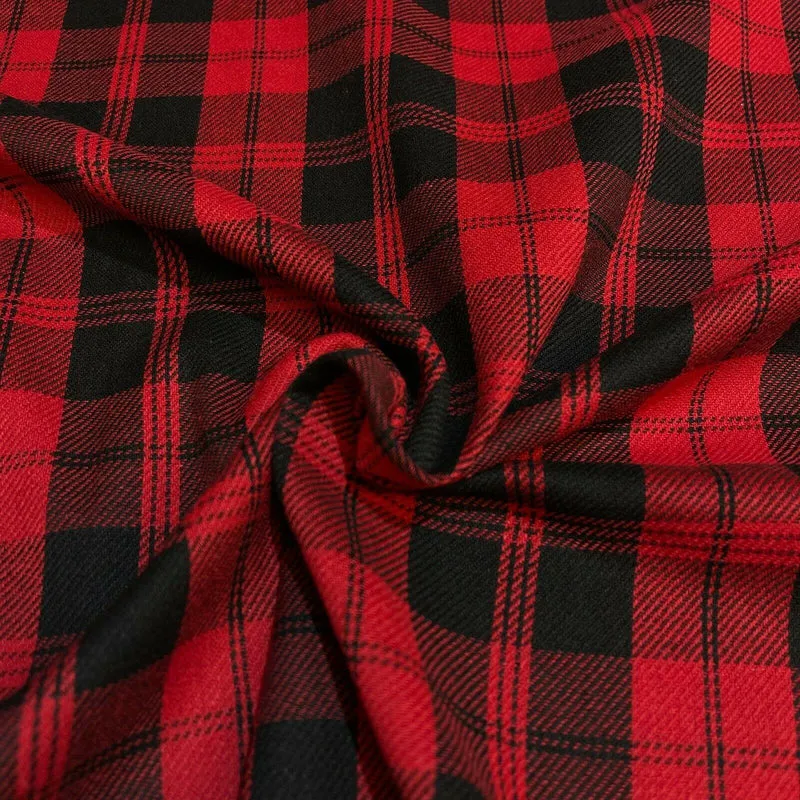 Soft Brushed Tartan Check Plaid Winceyette printed Fabric 55 inches wide MA1580