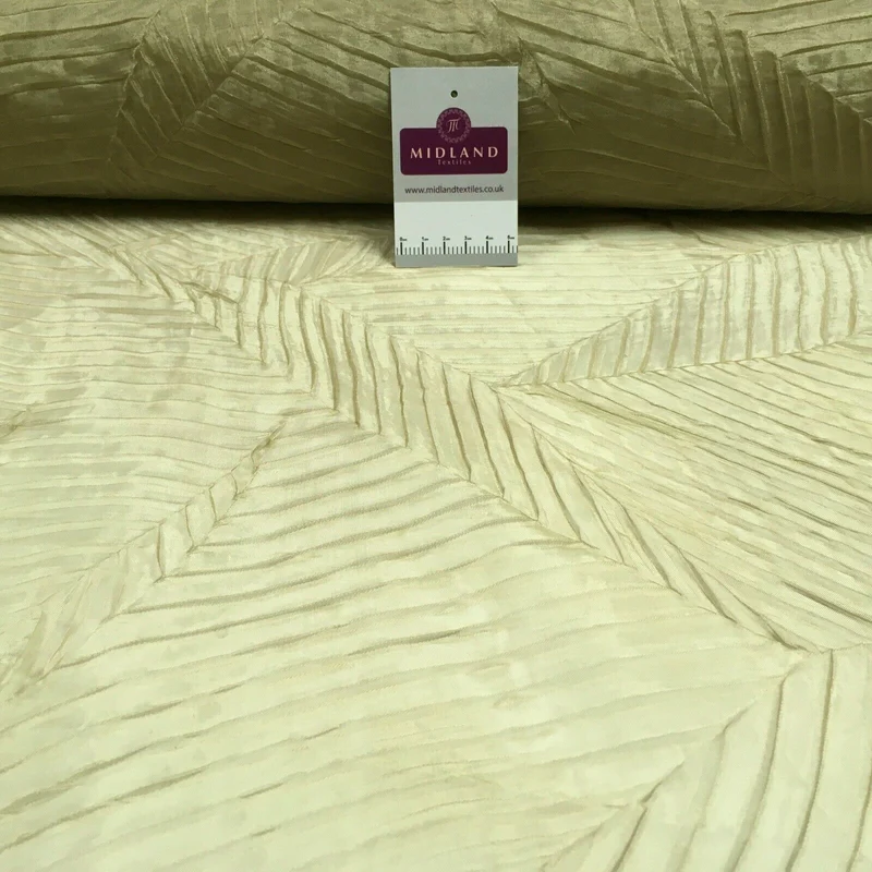 Stone Gold pleated leaf organza Fabric M1400-23 Mtex
