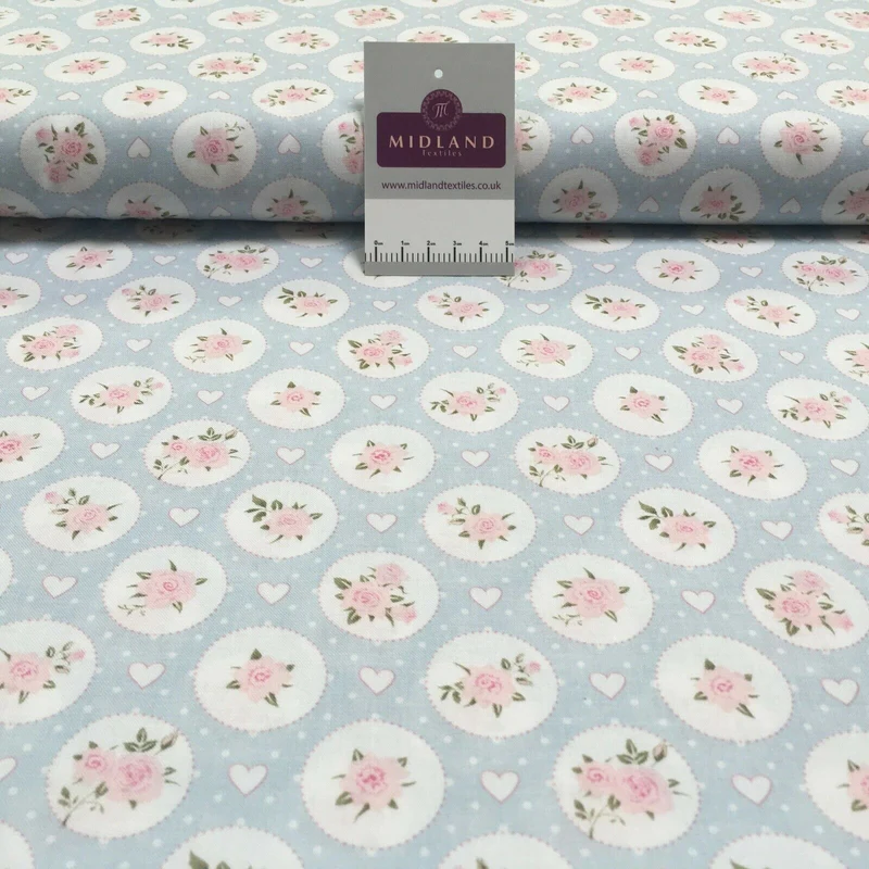Floral Heart printed Korean 100% cotton Patchwork craft mask Fabric MD1422 Mtex