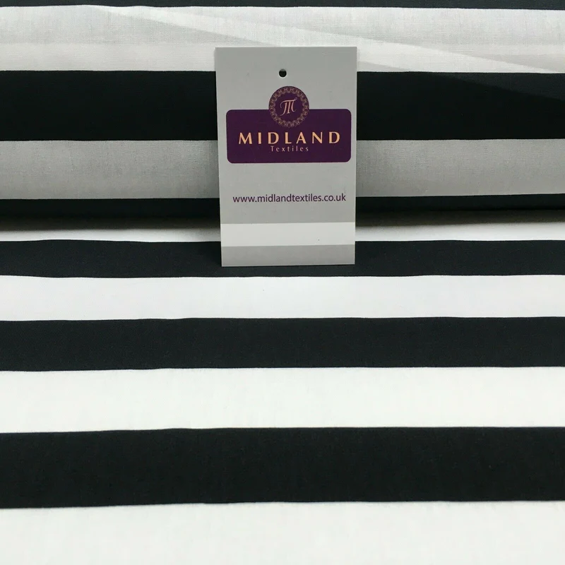 2.5cm Candy Striped Cotton Poplin Shirting & Dress Fabric 150cm M1490