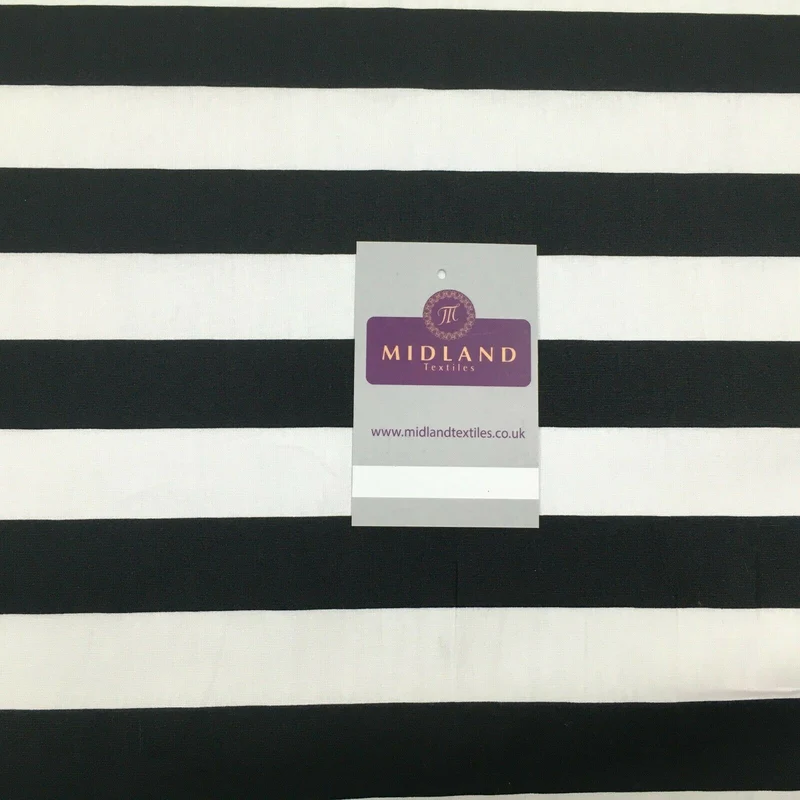 2.5cm Candy Striped Cotton Poplin Shirting & Dress Fabric 150cm M1490