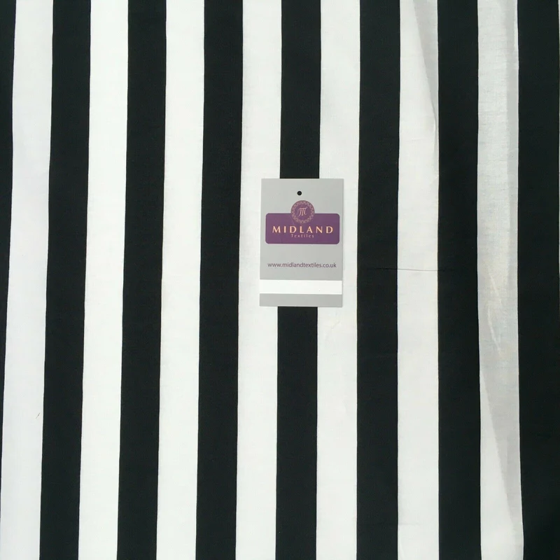 2.5cm Candy Striped Cotton Poplin Shirting & Dress Fabric 150cm M1490