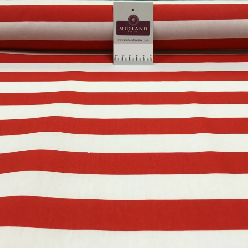 2.5cm Candy Striped Cotton Poplin Shirting & Dress Fabric 150cm M1490
