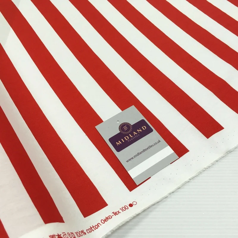 2.5cm Candy Striped Cotton Poplin Shirting & Dress Fabric 150cm M1490