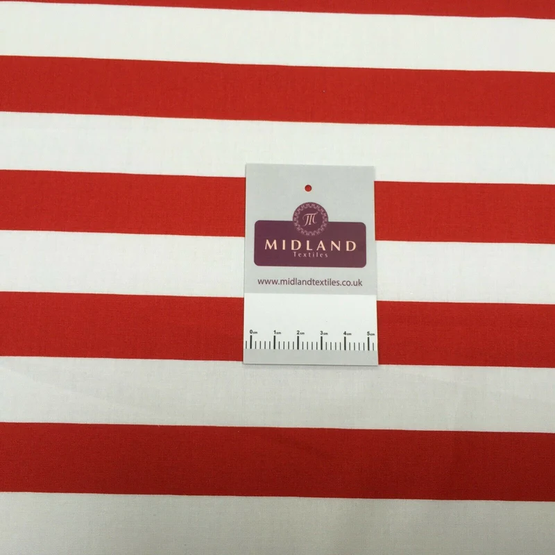 2.5cm Candy Striped Cotton Poplin Shirting & Dress Fabric 150cm M1490