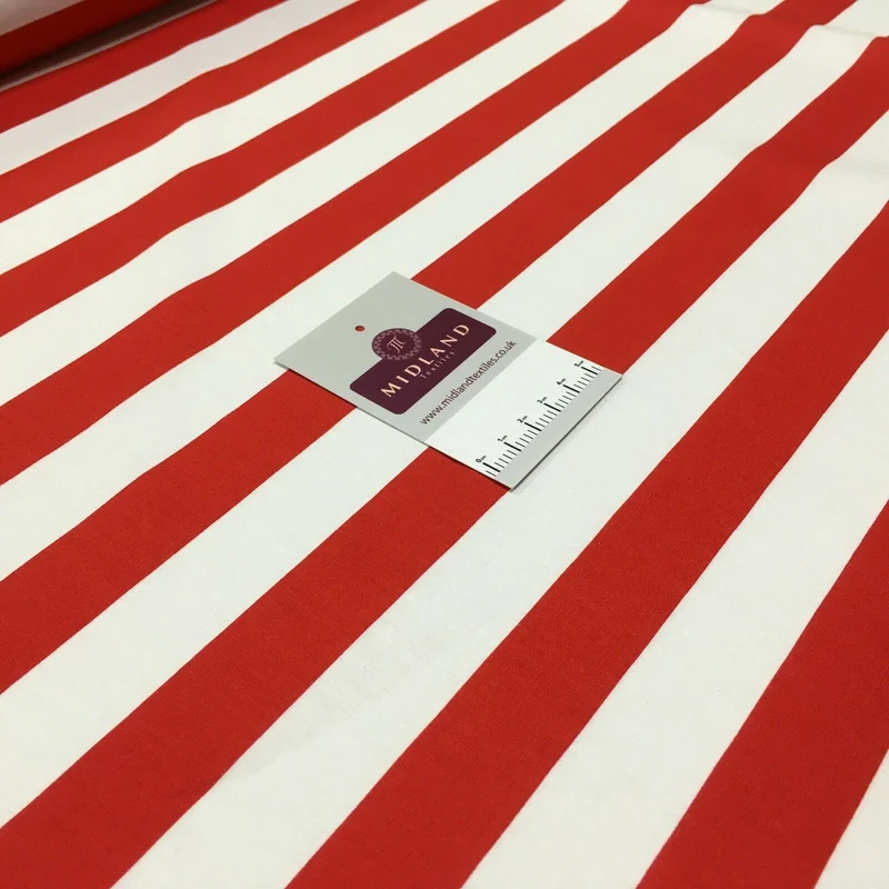2.5cm Candy Striped Cotton Poplin Shirting & Dress Fabric 150cm M1490