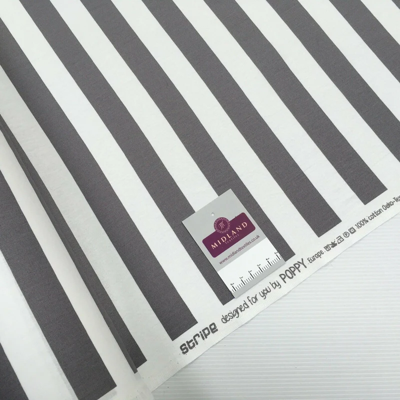 2.5cm Candy Striped Cotton Poplin Shirting & Dress Fabric 150cm M1490