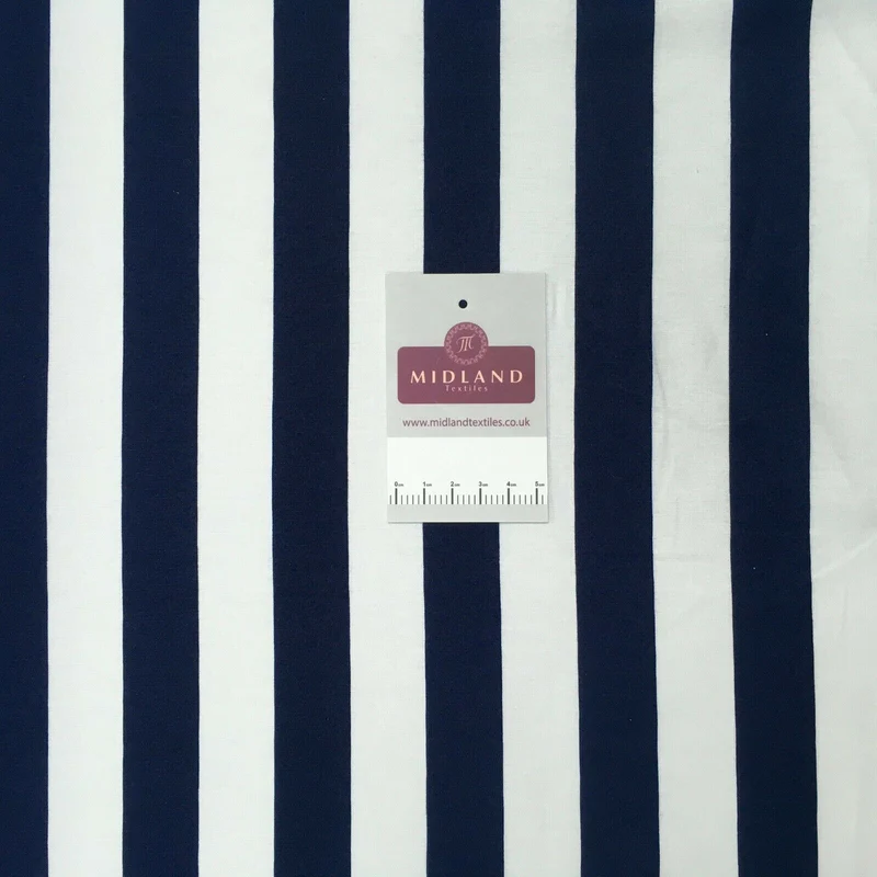 2.5cm Candy Striped Cotton Poplin Shirting & Dress Fabric 150cm M1490