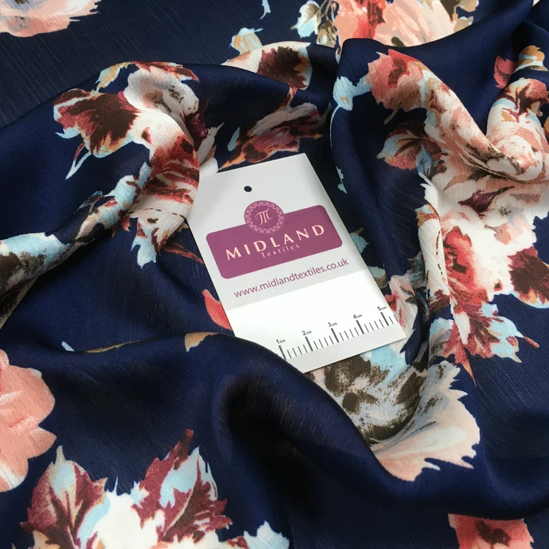 Floral Roses Crinkle Chiffon Dress Fabric M1492