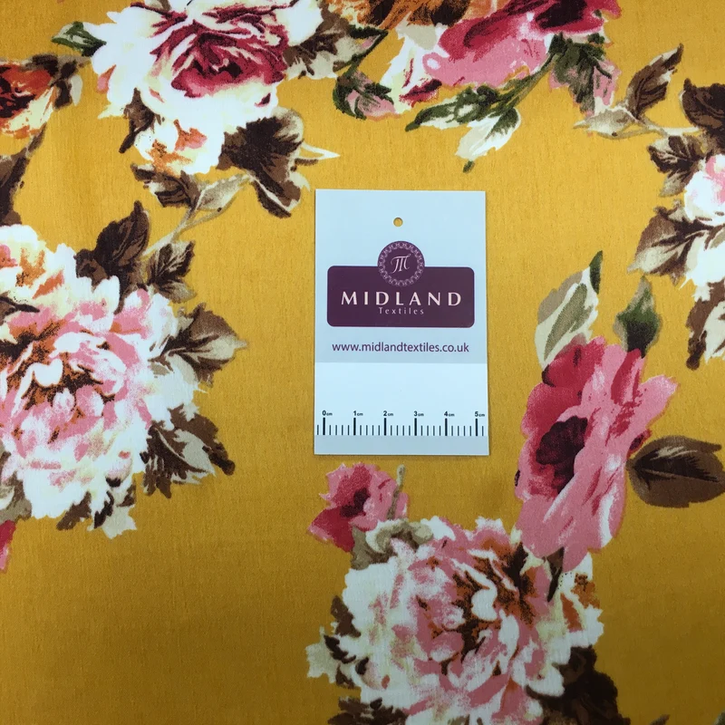 Floral Roses Crinkle Chiffon Dress Fabric M1492