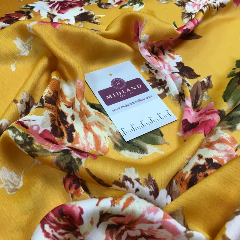 Floral Roses Crinkle Chiffon Dress Fabric M1492