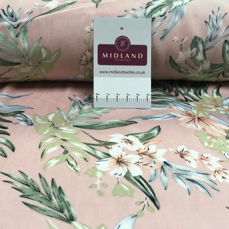 Floral Roses Crinkle Chiffon Dress Fabric M1492