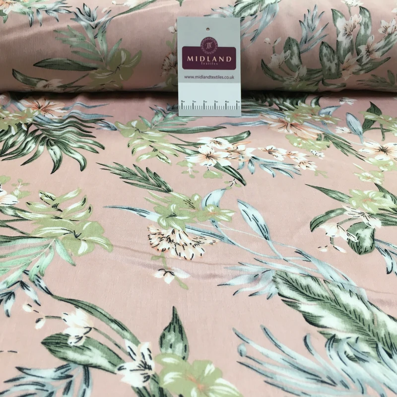 Floral Roses Crinkle Chiffon Dress Fabric M1492