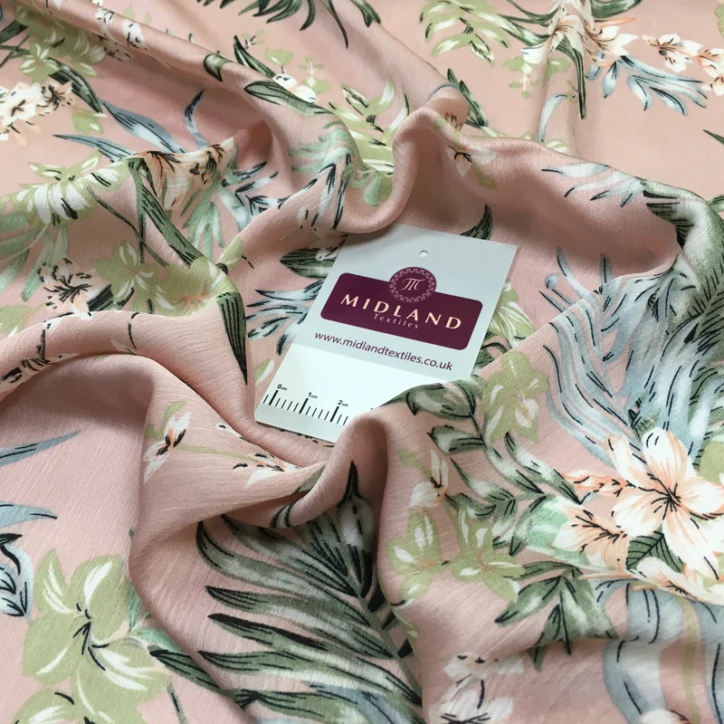 Floral Roses Crinkle Chiffon Dress Fabric M1492