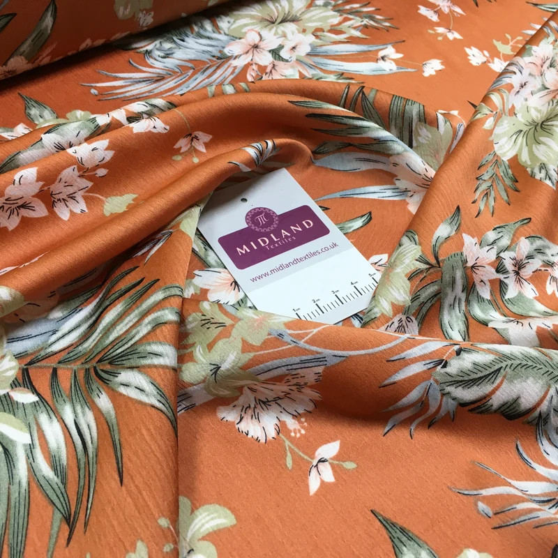 Floral Roses Crinkle Chiffon Dress Fabric M1492