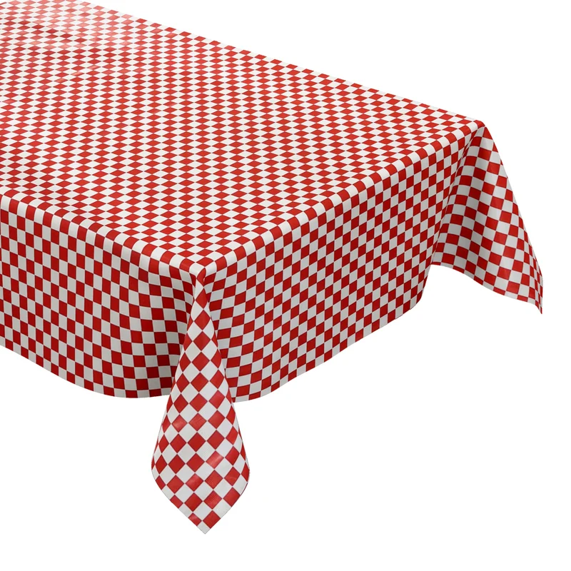 Wachstuch Tischdecke KE47610 rot kariert Karo eckig rund oval