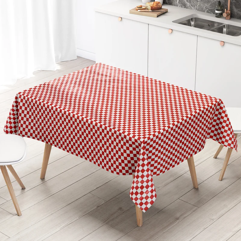 Wachstuch Tischdecke KE47610 rot kariert Karo eckig rund oval
