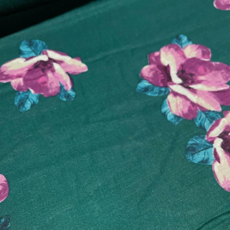 Floral Linen Rayon Dress Fabric M1573 Mtex