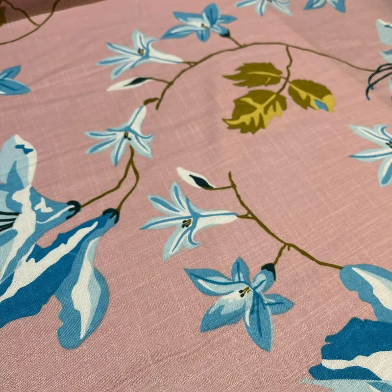Large Floral Linen Rayon Dress Fabric M1574 Mtex