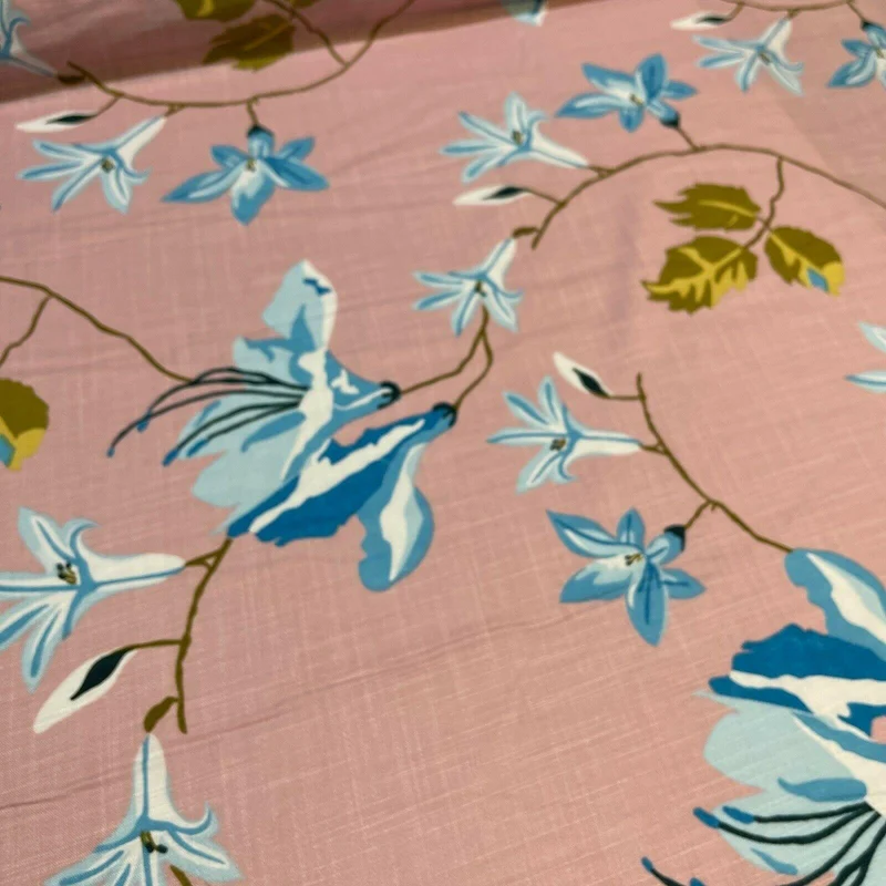 Large Floral Linen Rayon Dress Fabric M1574 Mtex