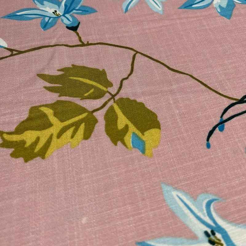 Large Floral Linen Rayon Dress Fabric M1574 Mtex