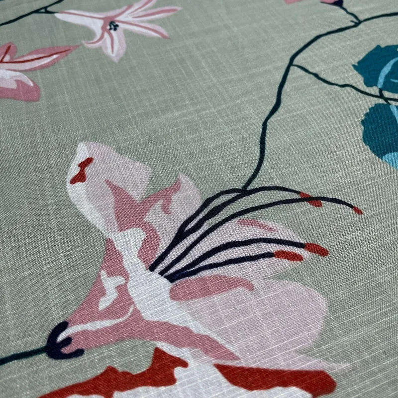 Large Floral Linen Rayon Dress Fabric M1574 Mtex
