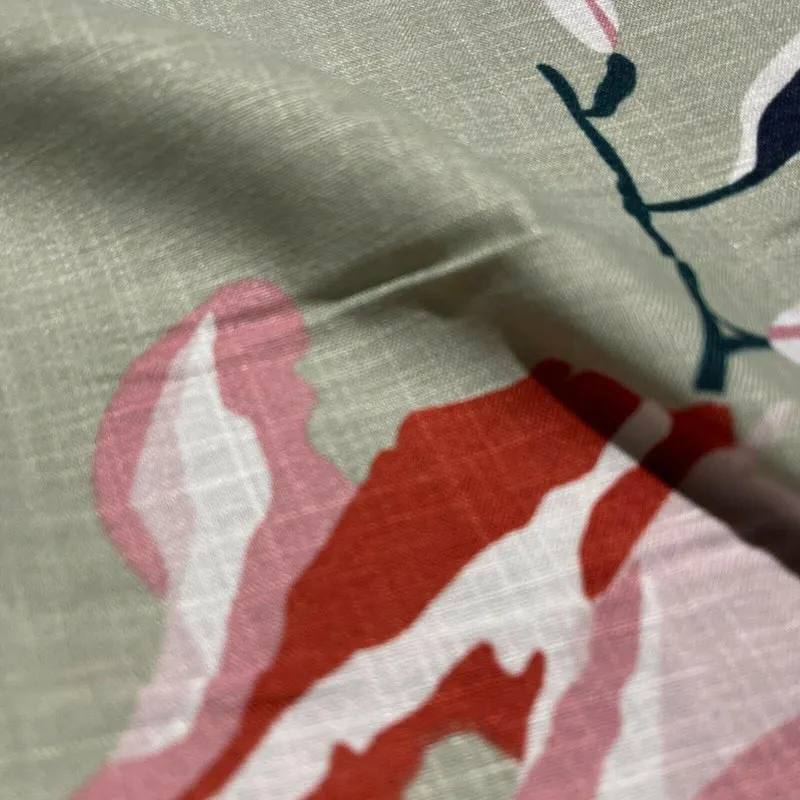 Large Floral Linen Rayon Dress Fabric M1574 Mtex