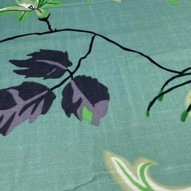Large Floral Linen Rayon Dress Fabric M1574 Mtex