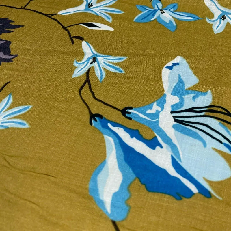 Large Floral Linen Rayon Dress Fabric M1574 Mtex