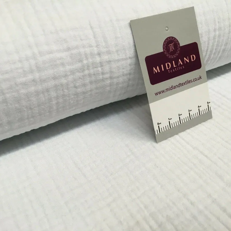 Double Gauze 100% Cotton plain Lightweight dressmaking Muslin Fabric M1562