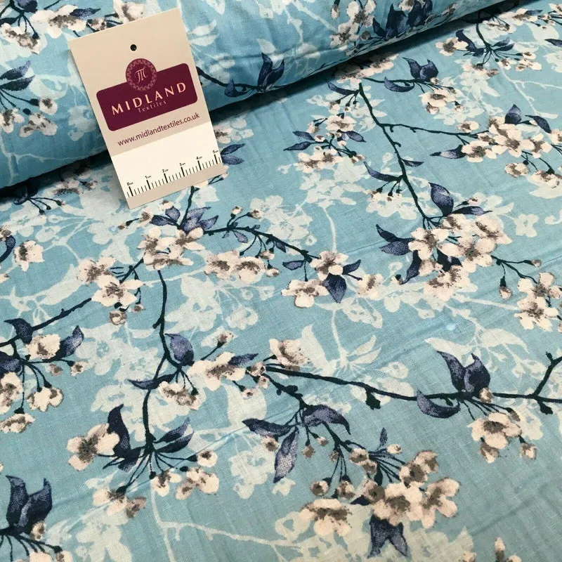 Floral Silky Soft 100% Cotton Lawn Dress Fabric M1560 Mtex
