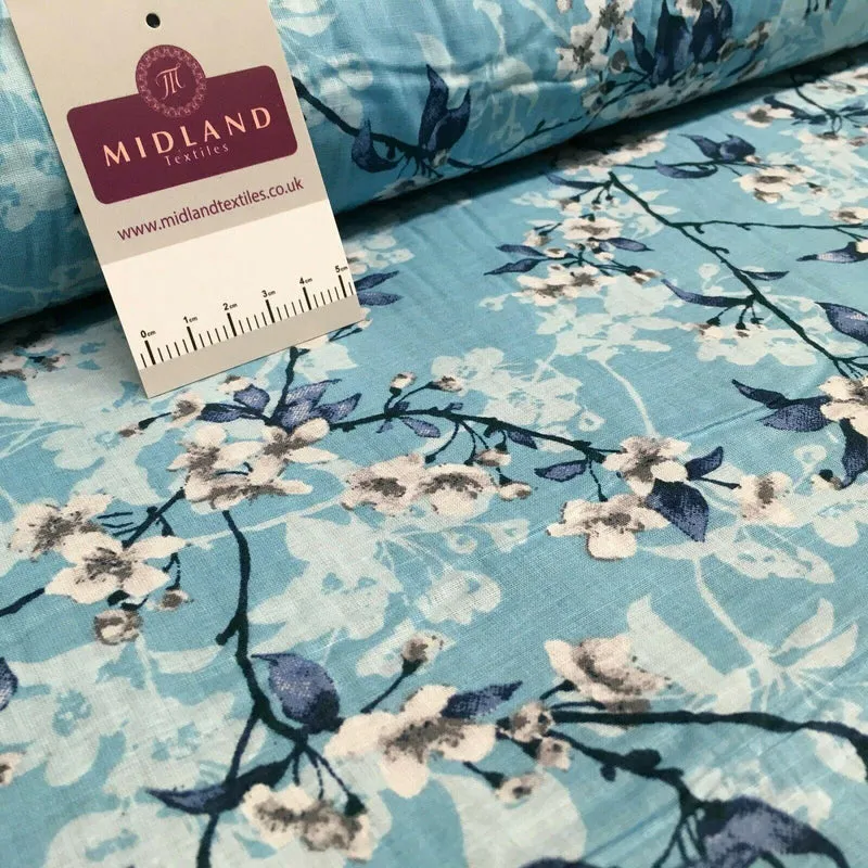 Floral Silky Soft 100% Cotton Lawn Dress Fabric M1560 Mtex