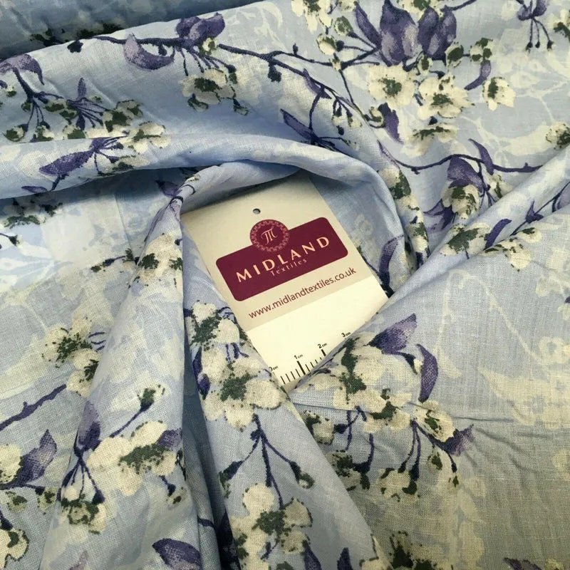 Floral Silky Soft 100% Cotton Lawn Dress Fabric M1560 Mtex