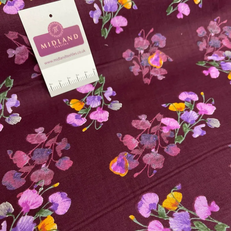 Floral Silky Soft 100% Cotton Lawn Dress Fabric M1558 Mtex