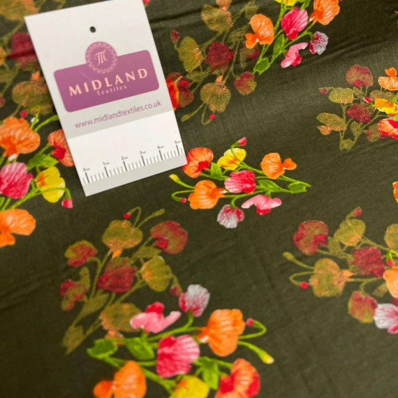 Floral Silky Soft 100% Cotton Lawn Dress Fabric M1558 Mtex