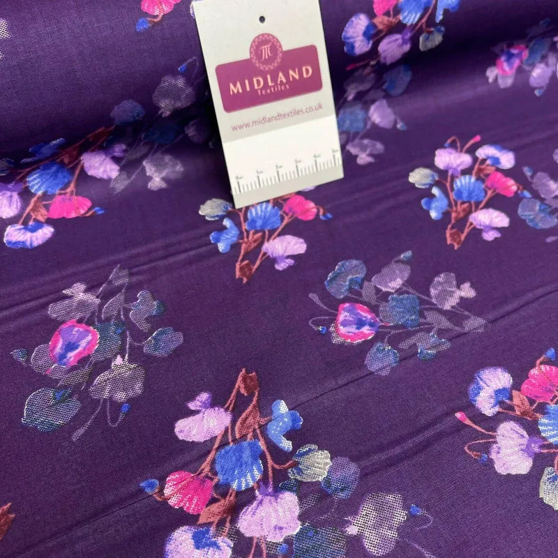 Floral Silky Soft 100% Cotton Lawn Dress Fabric M1558 Mtex