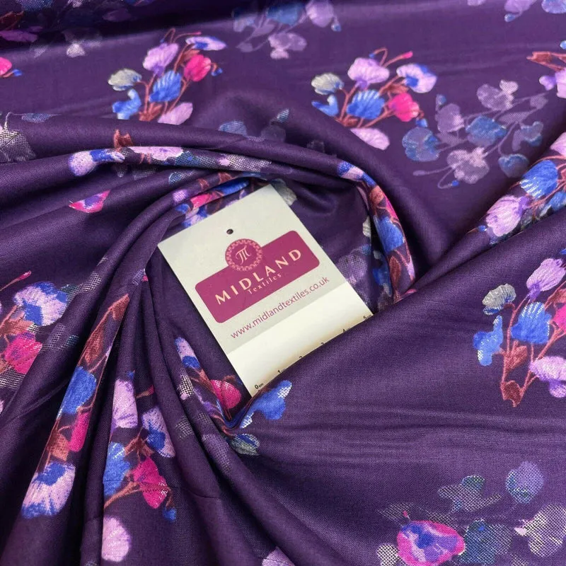 Floral Silky Soft 100% Cotton Lawn Dress Fabric M1558 Mtex