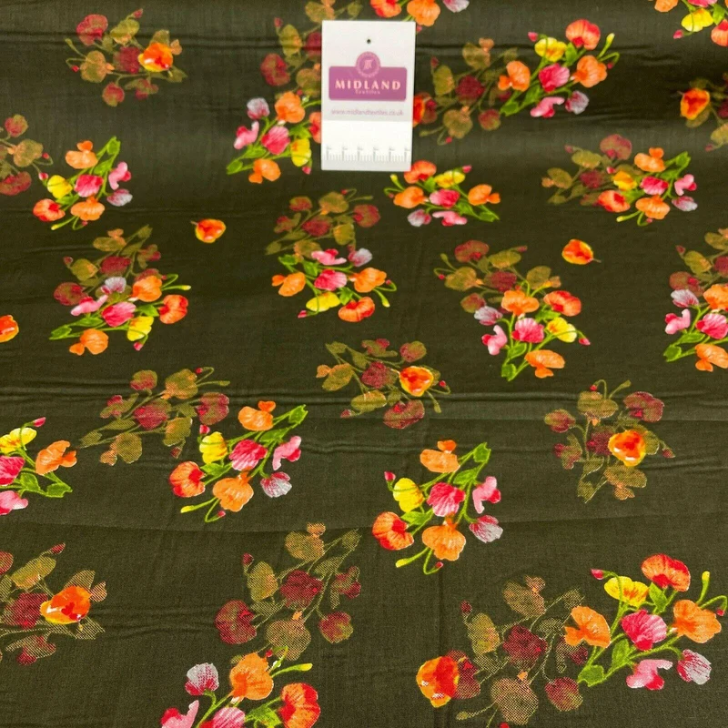 Floral Silky Soft 100% Cotton Lawn Dress Fabric M1558 Mtex