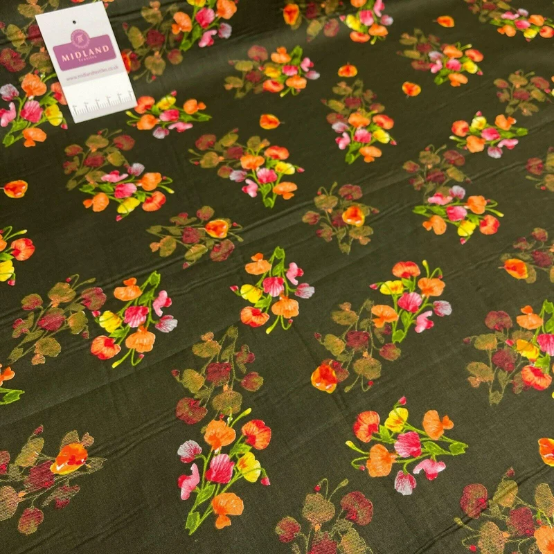 Floral Silky Soft 100% Cotton Lawn Dress Fabric M1558 Mtex