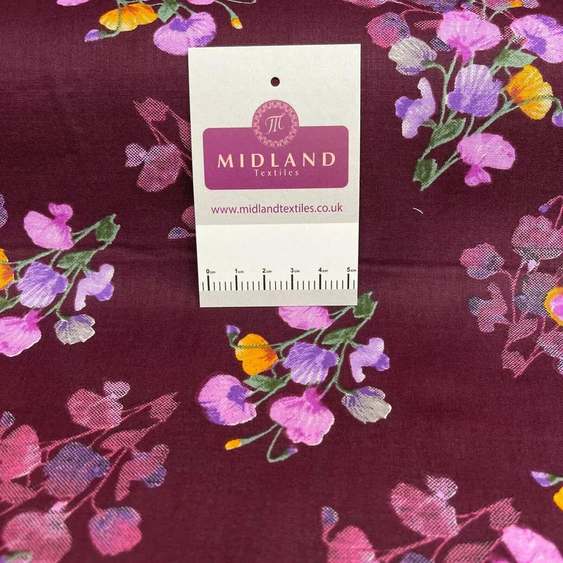 Floral Silky Soft 100% Cotton Lawn Dress Fabric M1558 Mtex