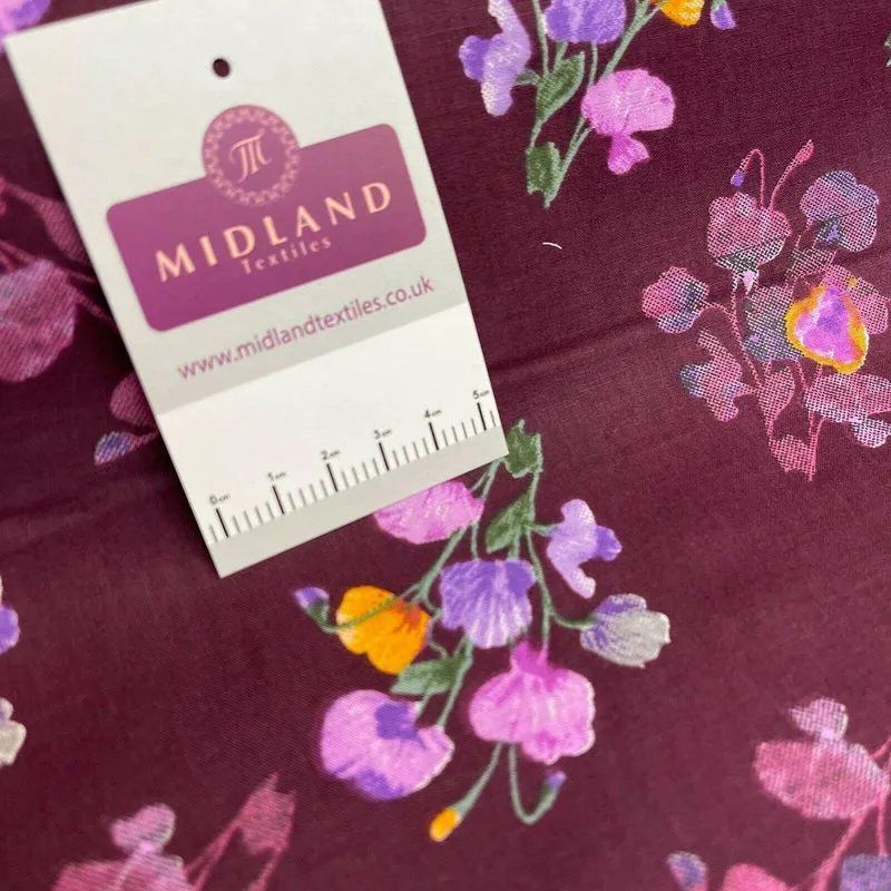 Floral Silky Soft 100% Cotton Lawn Dress Fabric M1558 Mtex