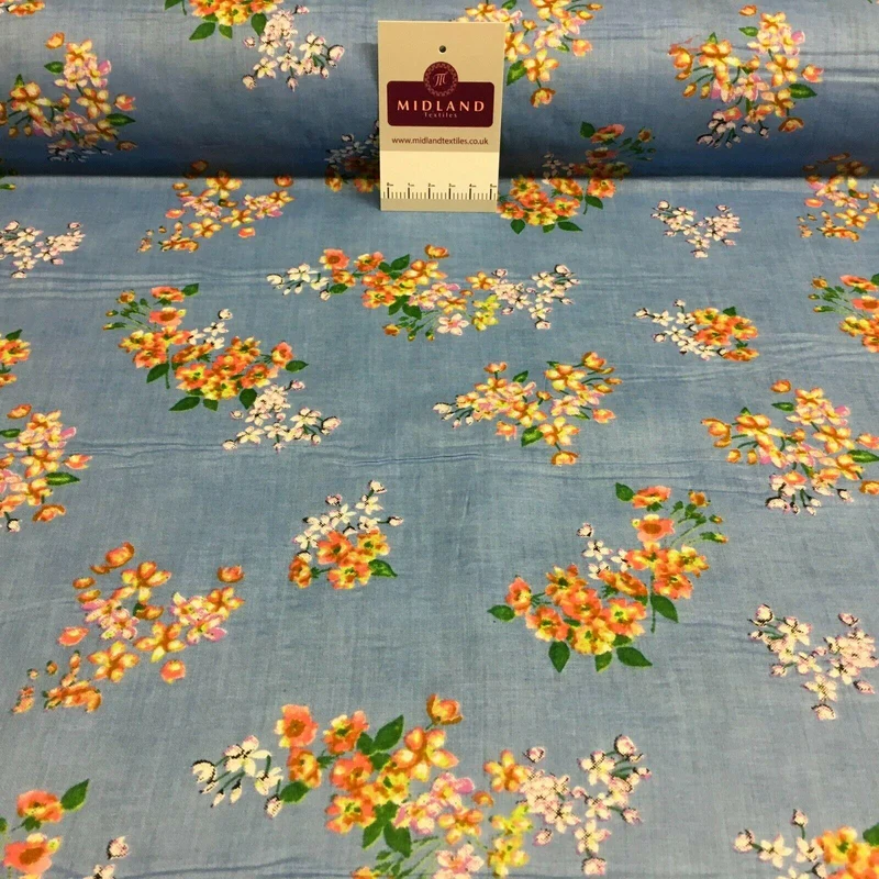 Floral Silky Soft 100% Cotton Lawn Dress Fabric M1559Mtex