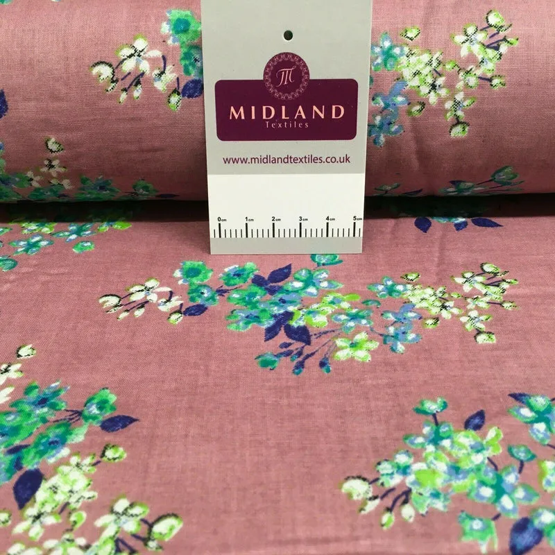 Floral Silky Soft 100% Cotton Lawn Dress Fabric M1559Mtex