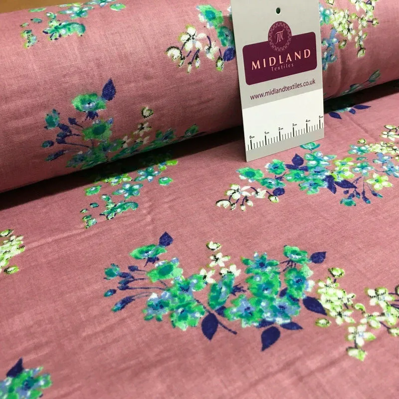 Floral Silky Soft 100% Cotton Lawn Dress Fabric M1559Mtex