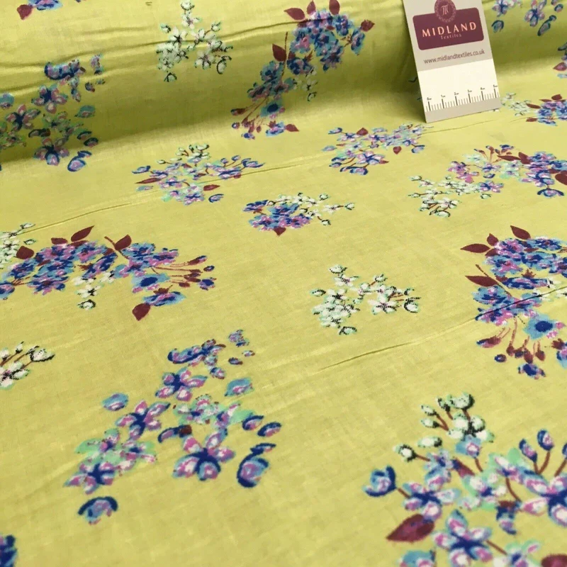 Floral Silky Soft 100% Cotton Lawn Dress Fabric M1559Mtex