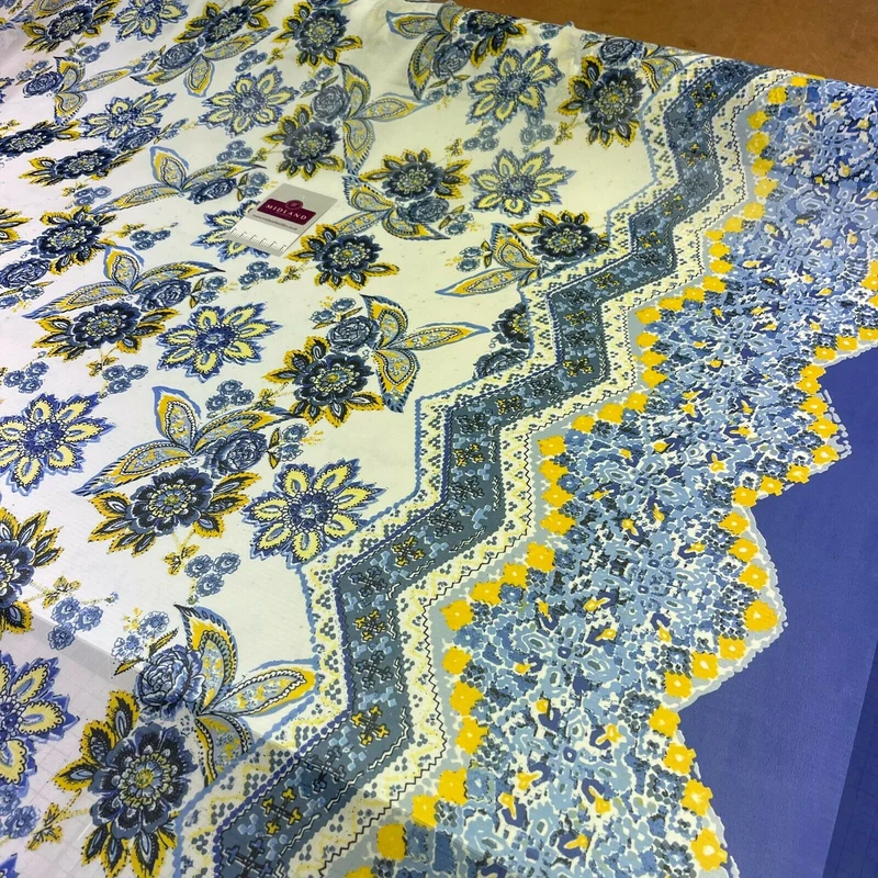 Mixed Floral Ornamental Chiffon Georgette Fabric M1556