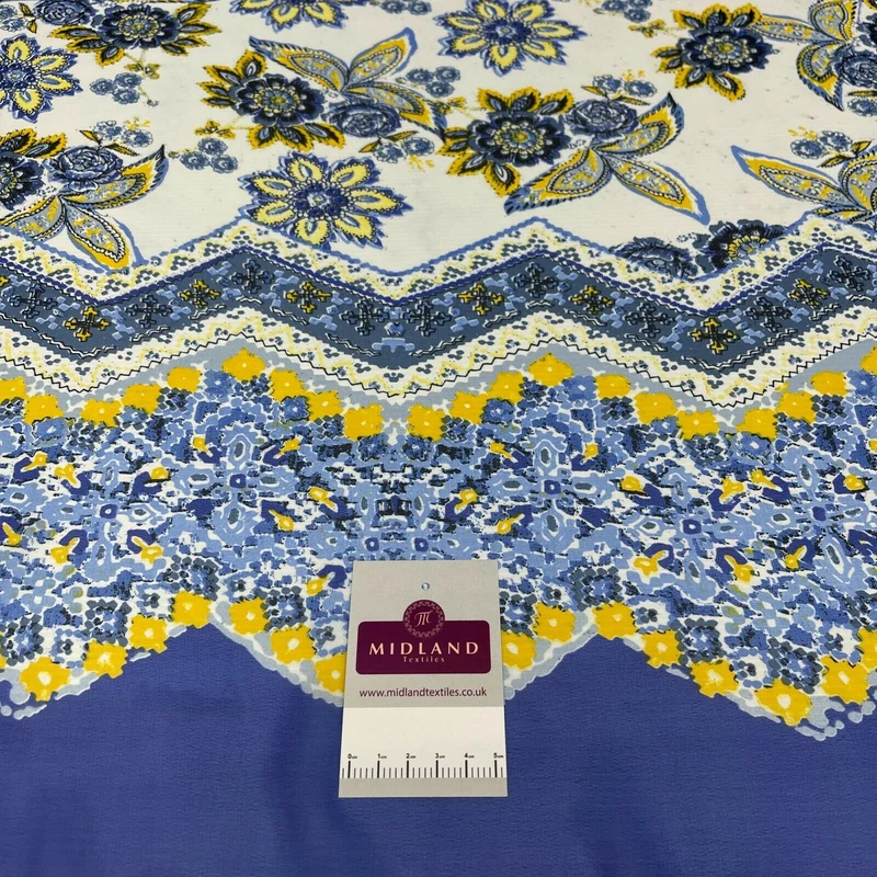 Mixed Floral Ornamental Chiffon Georgette Fabric M1556